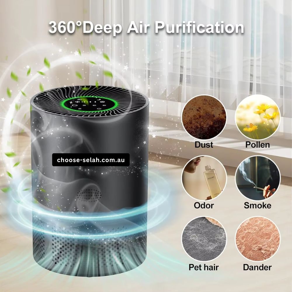 Compact H13 HEPA Air Purifier with Touch Controls for 30–40m² Rooms
