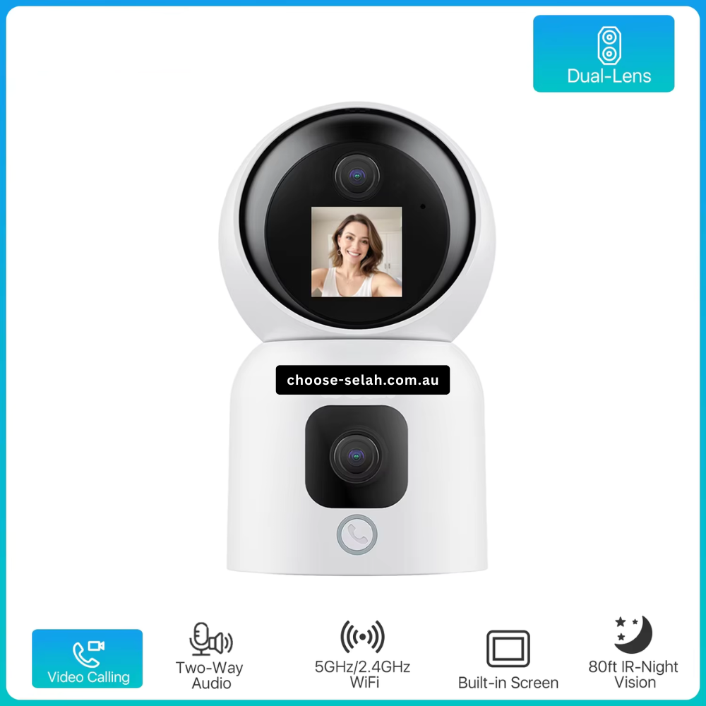 6MP Dual Lens Indoor WiFi Camera with 360° Pan, 90° Tilt and Two Way Video