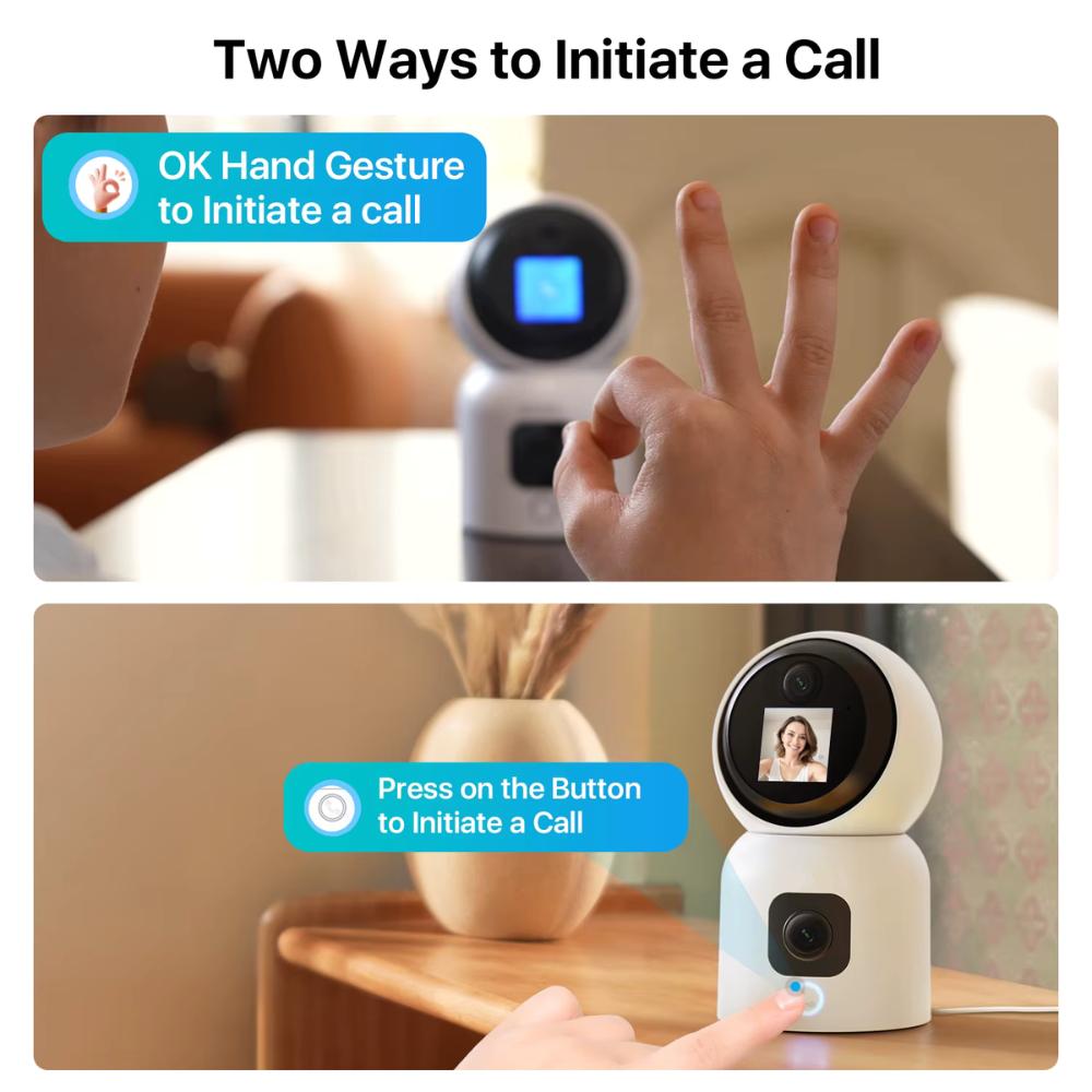 6MP Dual Lens Indoor WiFi Camera with 360° Pan, 90° Tilt and Two Way Video
