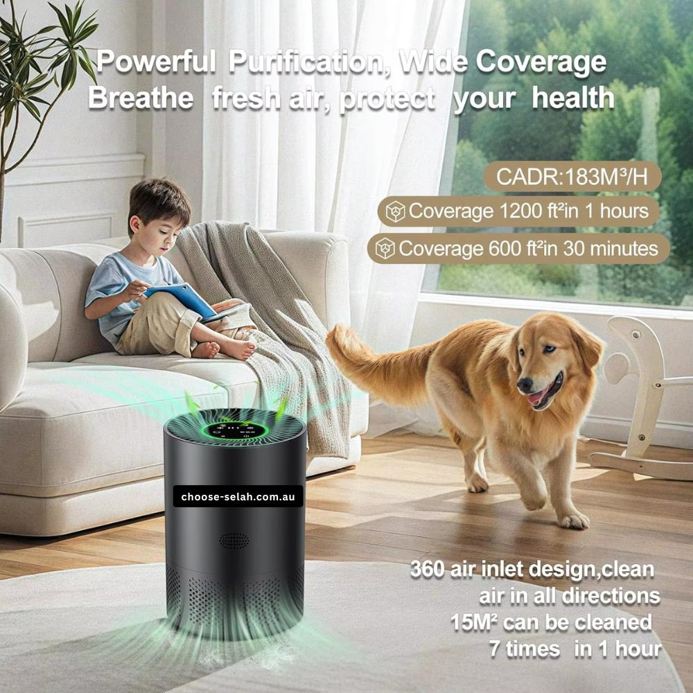 Compact H13 HEPA Air Purifier with Touch Controls for 30–40m² Rooms