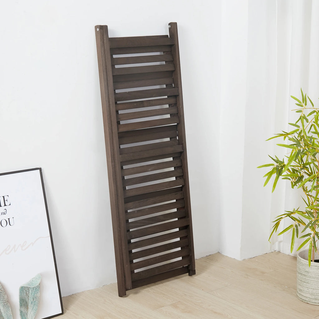 4 Tier Foldable Wooden Storage Shelf Display Rack Bookcase Plant Stand for Indoor Home