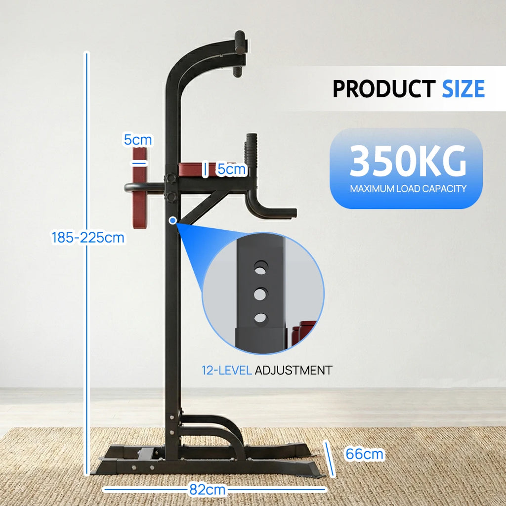 Adjustable Power Tower Pull Up Station with Dip Bars and Knee Raise Stand