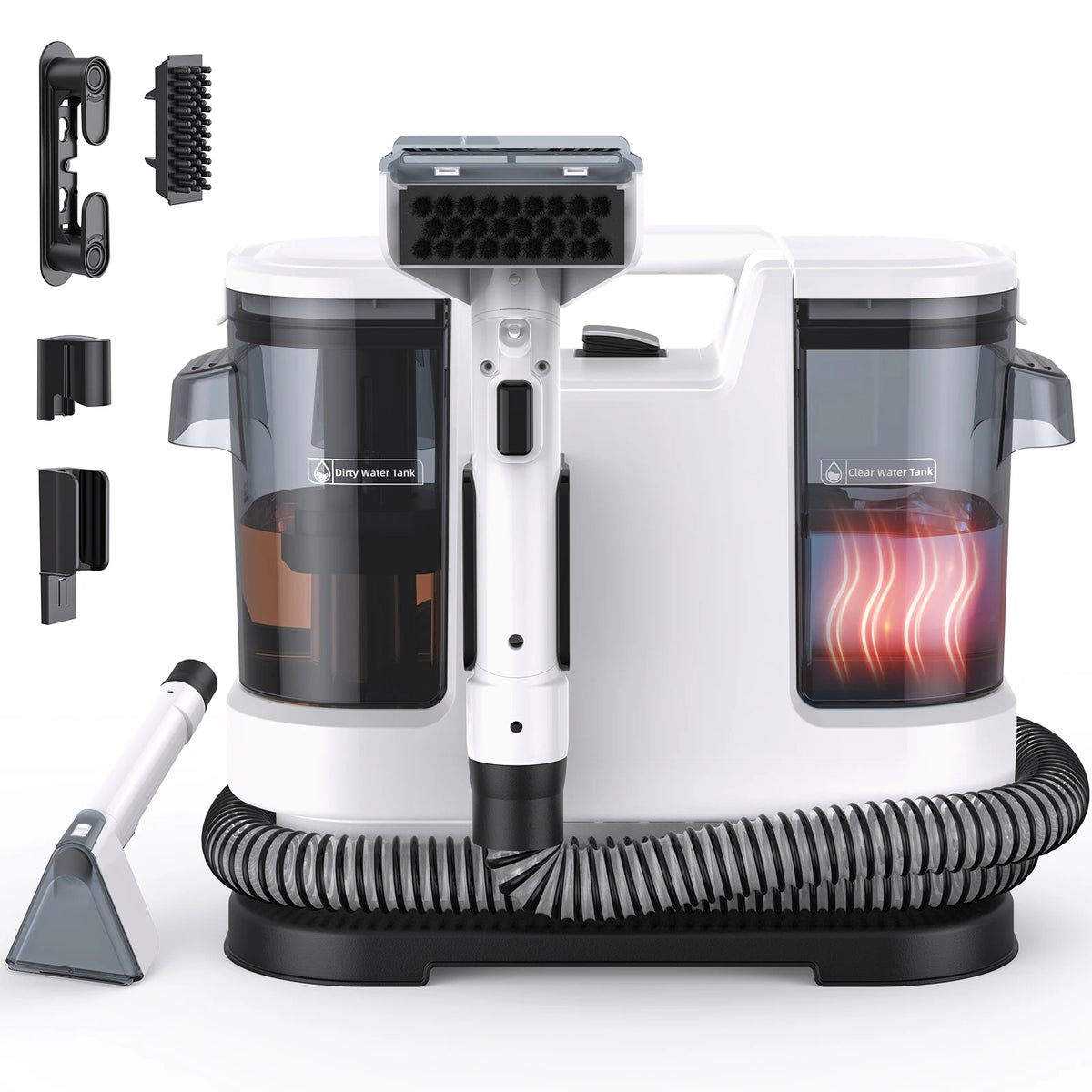 800W Hot Water Carpet Cleaner 15kPa Upholstery Cleaner with 1.75L Tank 5m Power Cord