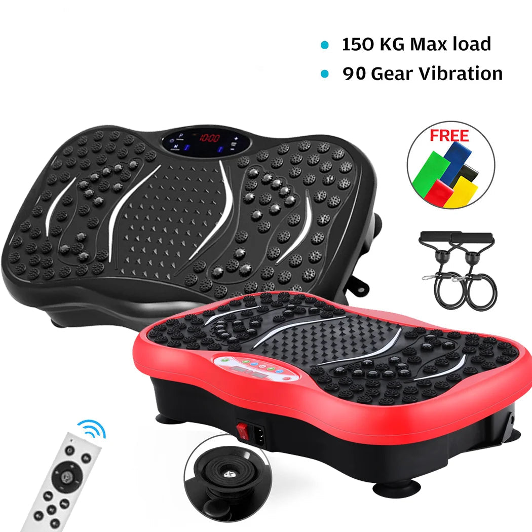 Vibration Fitness Plate with Remote Control and Resistance Bands