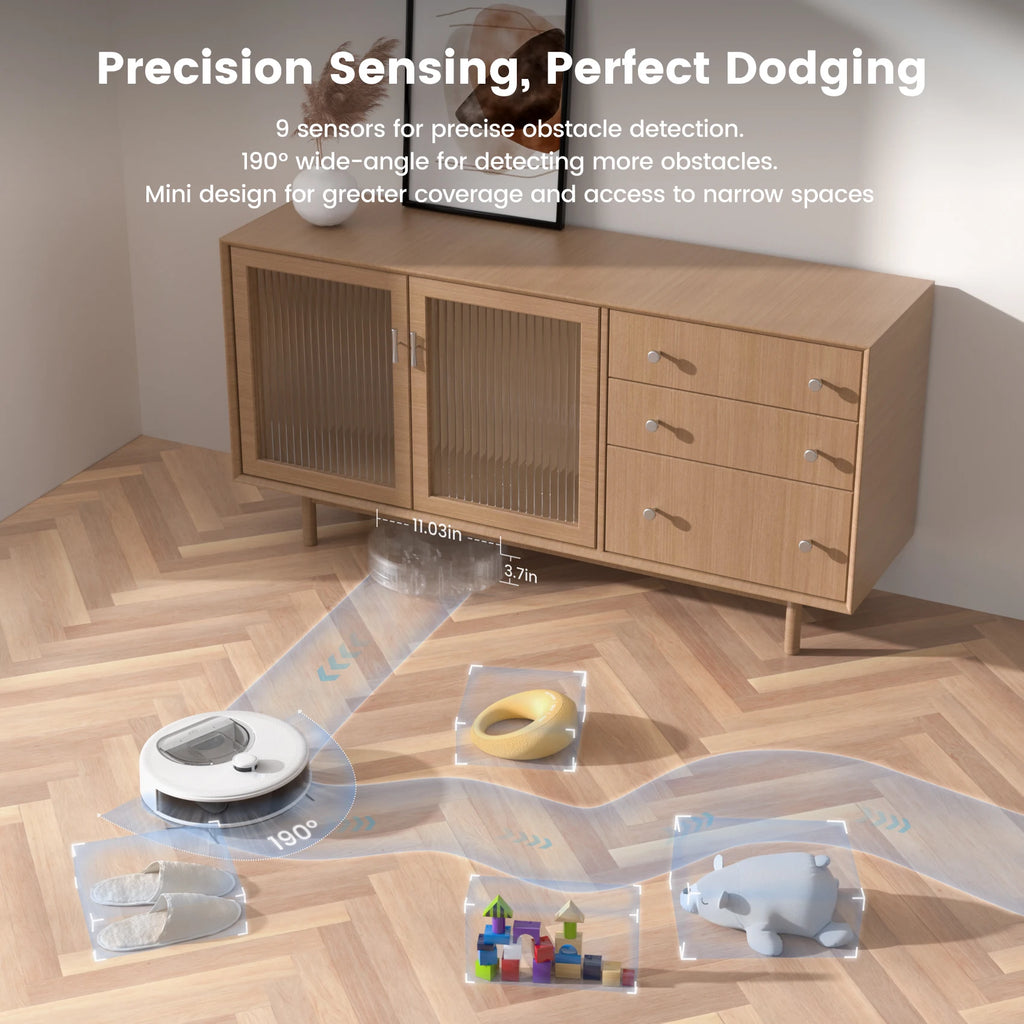 Robot Vacuum and Mop Cleaner with LiDAR Navigation, 6000Pa Suction, WiFi Voice Control