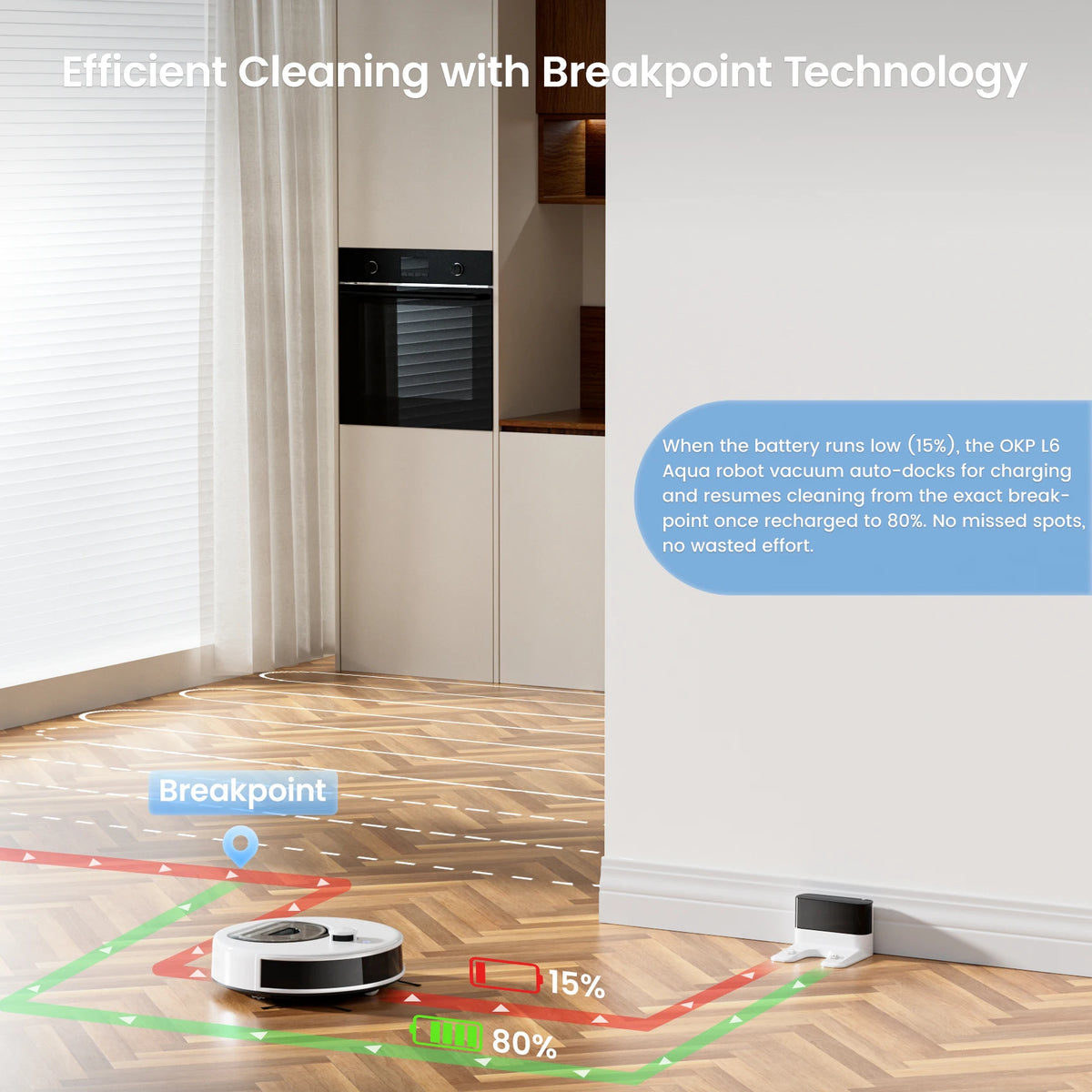 Robot Vacuum and Mop Cleaner with LiDAR Navigation, 6000Pa Suction, WiFi Voice Control