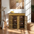 Bamboo Shoe Storage Cabinet 4 Tier with Drawer and 3 Ventilated Doors for Entryway Hallway