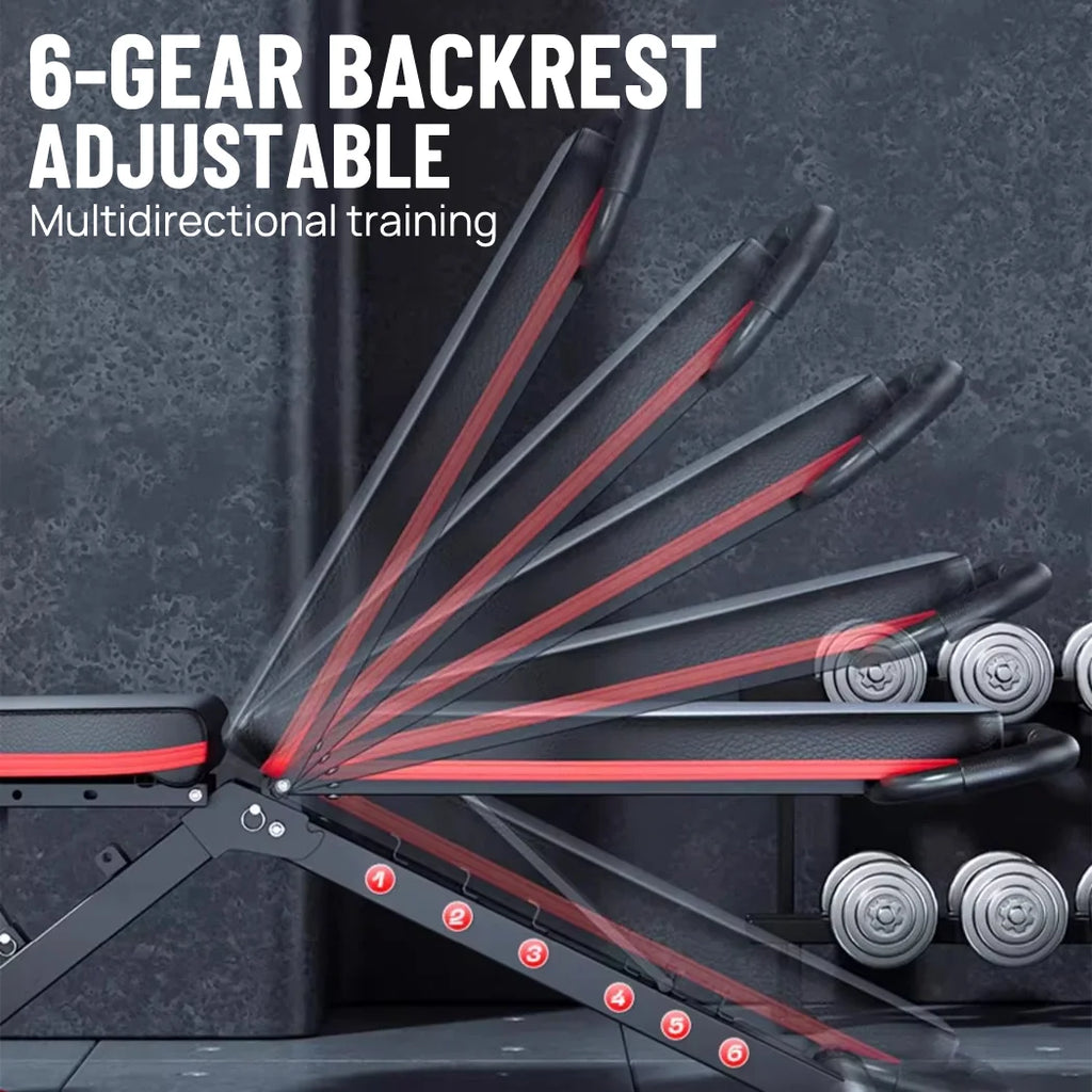 Compact Adjustable Gym Weight Bench for Dumbbell Training, Sit-Ups and Leg Raises
