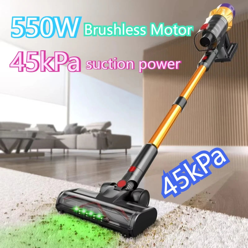 Cordless Handheld Vacuum Cleaner 550W 45kPa Rechargeable Lightweight with Touch Control
