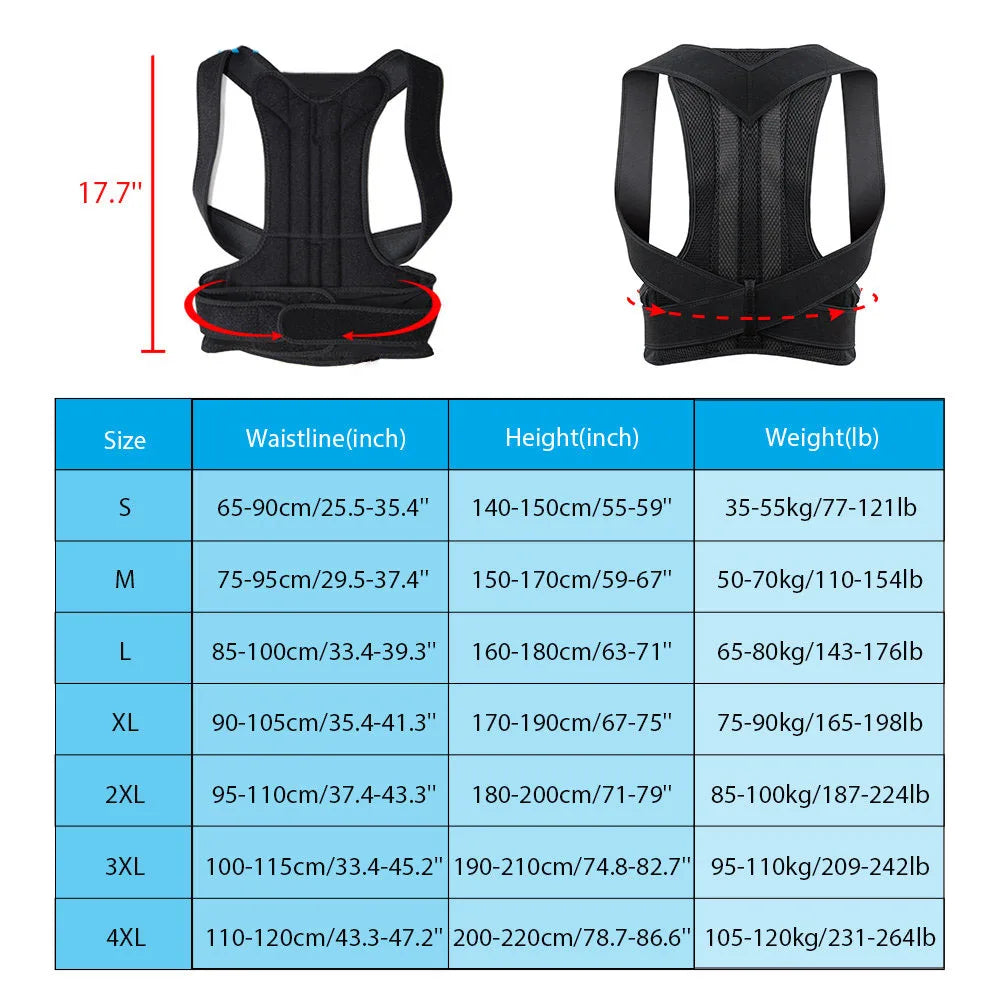 Unisex Adjustable Upper Body Support Strap with Breathable Design