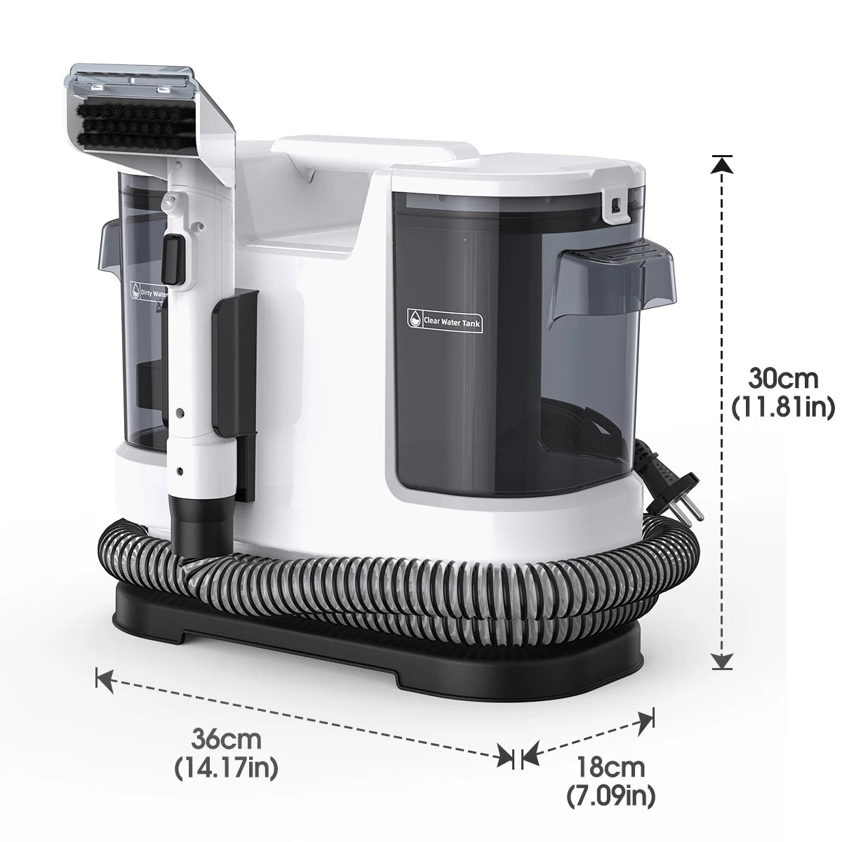800W Hot Water Carpet Cleaner 15kPa Upholstery Cleaner with 1.75L Tank 5m Power Cord