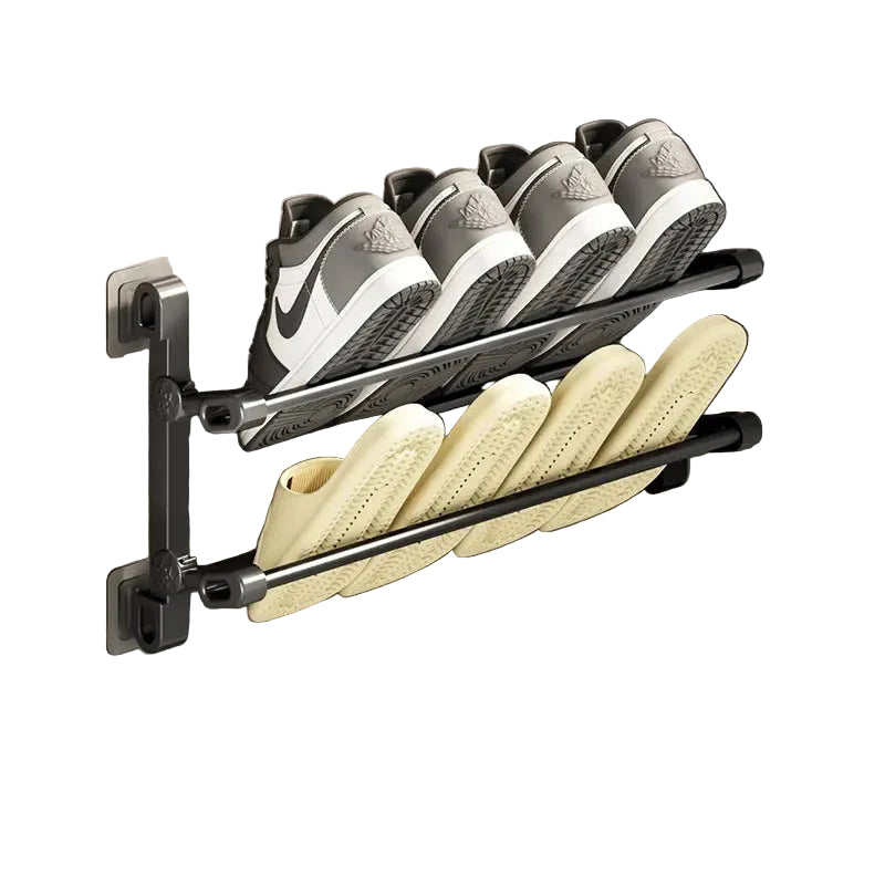 50cm Compact Shoe Hanger Rack with Adhesive Wall Mount Design