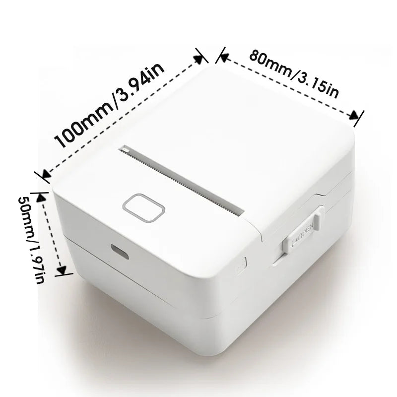 Portable Bluetooth Thermal Label Printer with 9 Label Rolls for Home Organisation