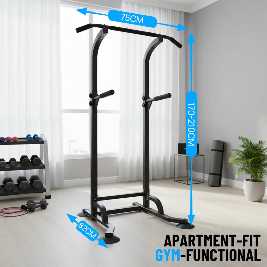 Adjustable Power Tower Pull Up Station with Dip Bars and Knee Raise Stand