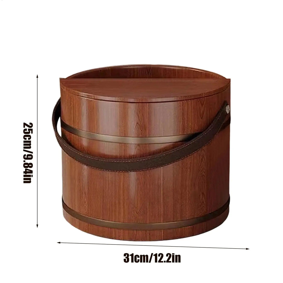 Wooden Foot Soaking Bucket with Lid Reusable Foot Bath Basin for Home Pedicure and Multi-Purpose Use