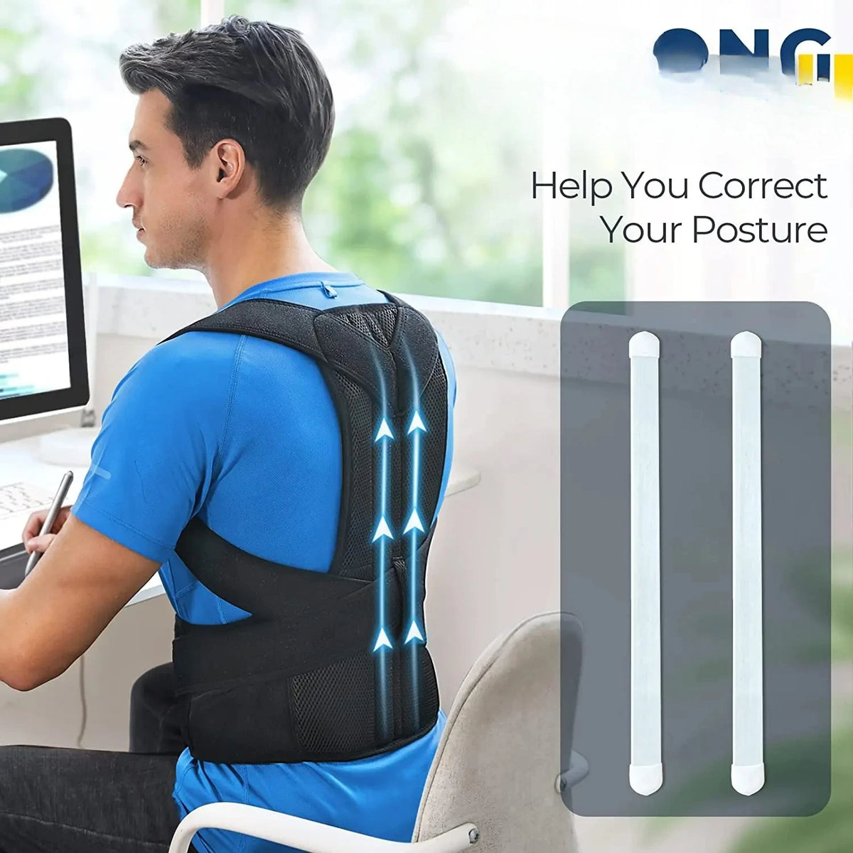 Unisex Adjustable Upper Body Support Strap with Breathable Design