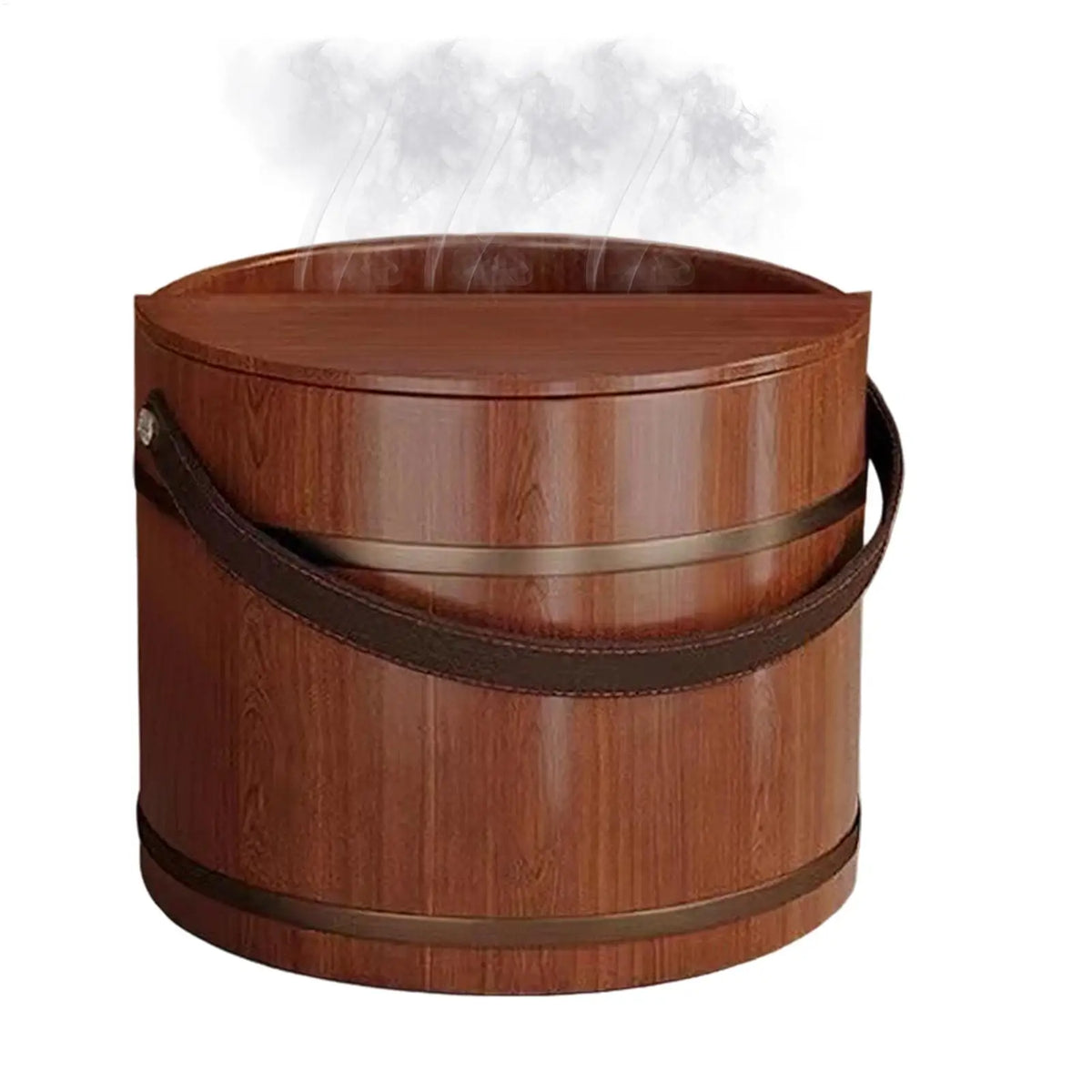 Wooden Foot Soaking Bucket with Lid Reusable Foot Bath Basin for Home Pedicure and Multi-Purpose Use