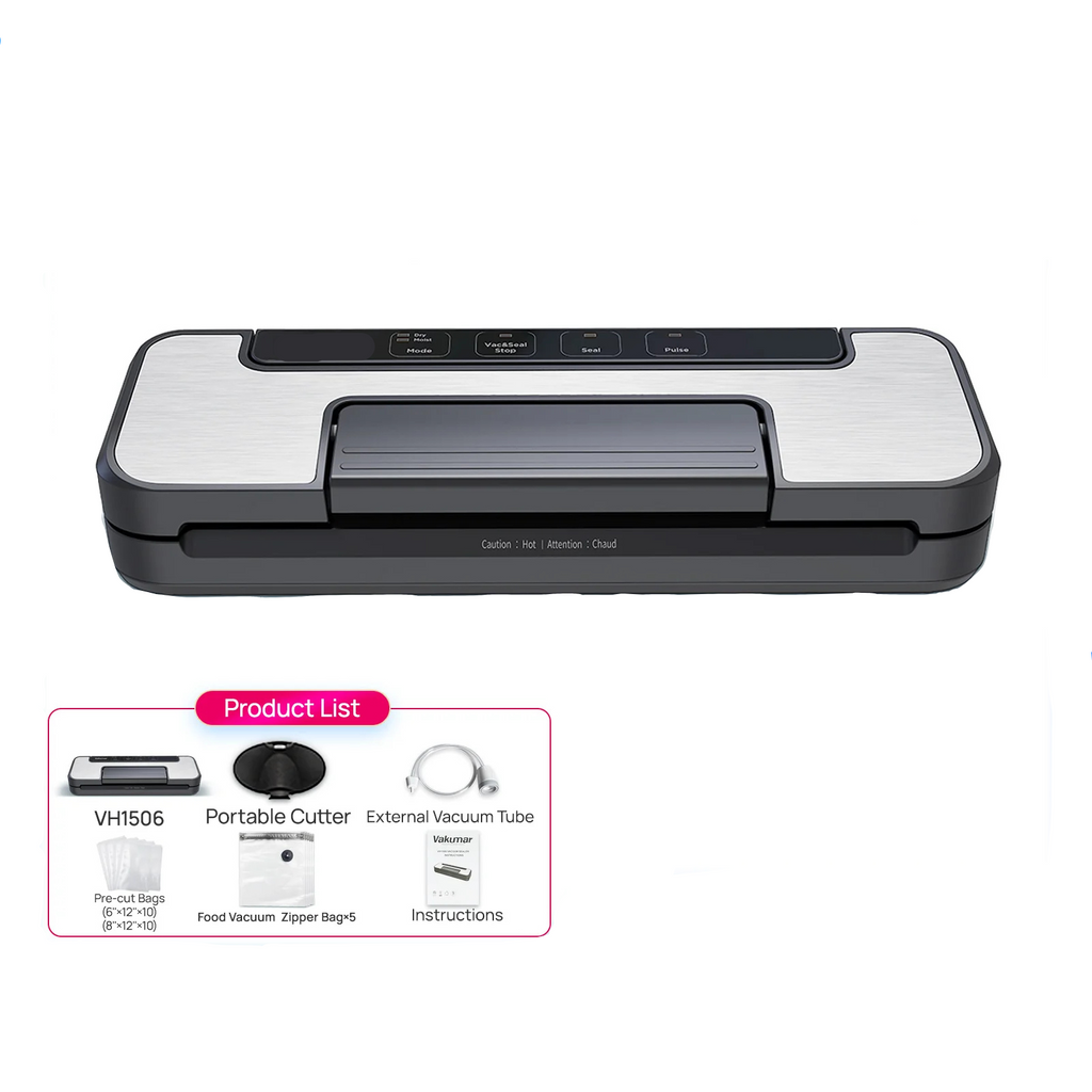 Automatic Vacuum Sealer Machine 80kPa Food Sealer with Dry Moist Modes Vacuum Bags and Cutter