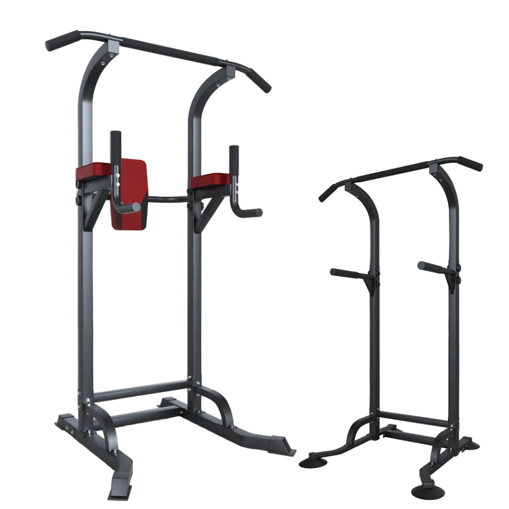 Adjustable Power Tower Pull Up Station with Dip Bars and Knee Raise Stand